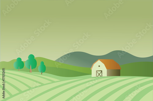 Farm yard at morning