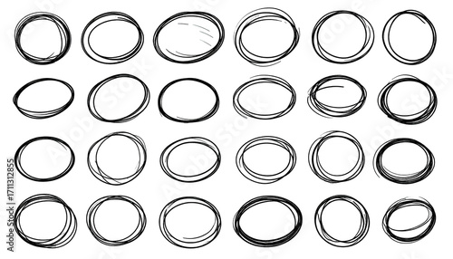 Abstract circles on black background