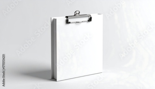 Blank white clipboard on a light background
