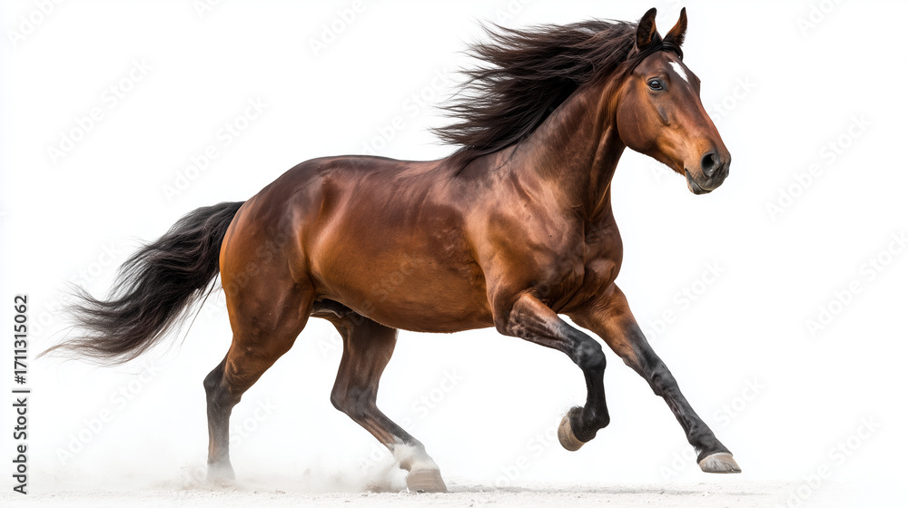 Obraz premium Cool illustration of a brown horse running