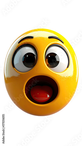A surprised yellow emoji face