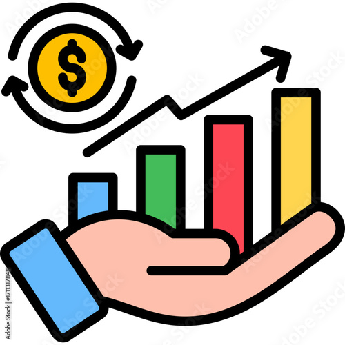 Increase Sales lineal color icon