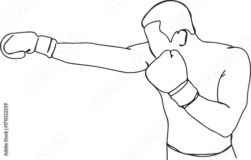 boxing outline drawing, fighter sketch linear, minimal boxer illustration, sport boxing doodle, punching man outline, athletic training line sketch, box fight minimal, abstract fighter line, cartoon f