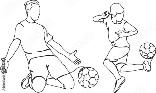 Football player drawing, Soccer player outline, Sportsman with ball sketch, Athlete football artwork, Soccer running vector, Football doodle design, Sports training illustration, Playing football grap