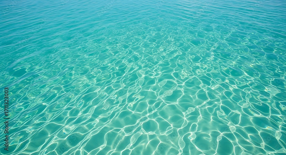 Obraz premium Crystal Clear Turquoise Ocean Water Texture A Serene Summer Seascape
