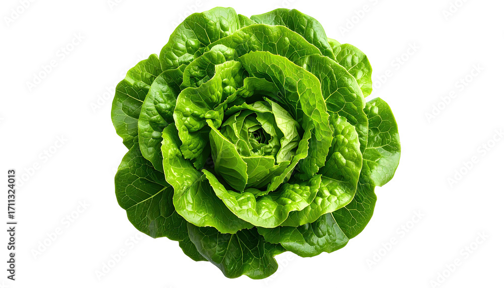 Fototapeta premium Close-up of a vibrant green head of lettuce