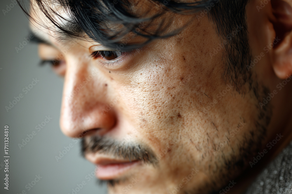 Fototapeta premium 髭を生やした日本人の男性