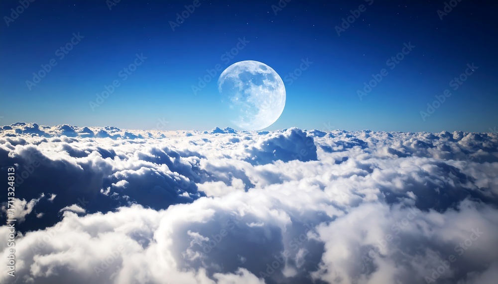 Obraz premium High-altitude night sky view of clouds