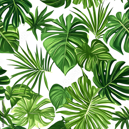 Floral or leaf pattern background suitable for wallpaper, fabric, or decorative design. Soft colors and natural style, ideal for digital and print use.