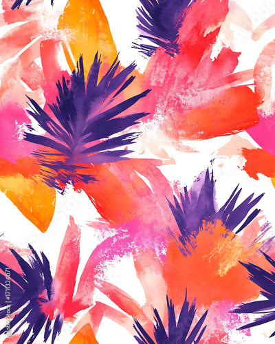 Floral or leaf pattern background suitable for wallpaper, fabric, or decorative design. Soft colors and natural style, ideal for digital and print use.