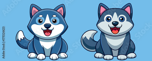 Cartoon Husky Dog – Cute Pet Character Illustration, Funny Husky Puppy Cartoon, Child Friendly Dog Artwork, Kids Dog Pet Cartoon Vector, Happy Husky Drawing Design, Cartoon Domestic Puppy Character Ar