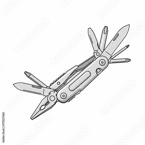 Multi-Tool Pocket Knife with Various Tools.