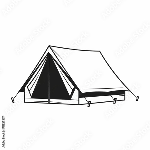 Illustration of a camping tent with a simple design.