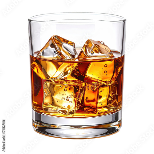 Whiskey tumbler with ice