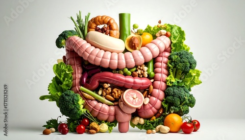 Healthy gut foods, variety