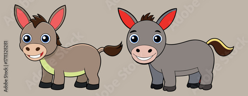 Cartoon Donkey Character – Funny Farm Animal Illustration, Cute Donkey Vector, Comic Child Friendly Farm Animal, Smiling Donkey Cartoon Artwork, Pet Donkey Kids Art Clipart, Friendly Cute Ass Drawing
