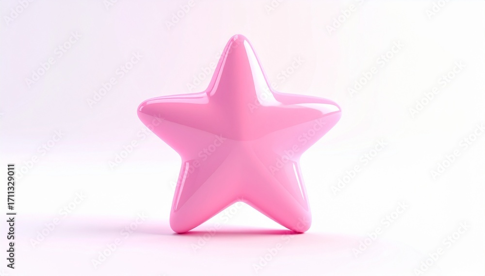 Fototapeta premium キャンディのような3D 星アイコン ピンク CG画像素材