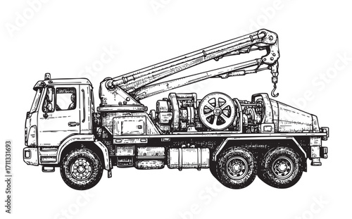 Concrete pump truck