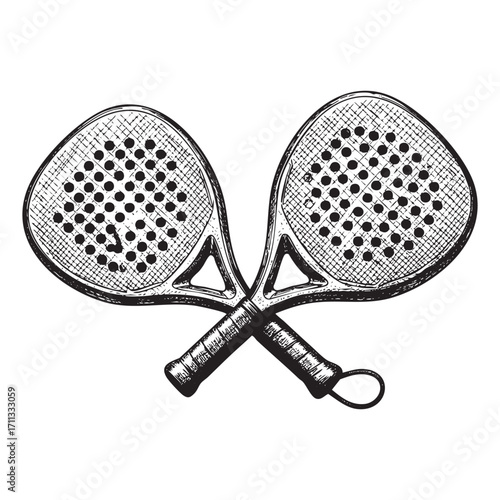 crossed padel racket