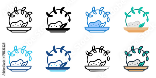 Whole Grains icon set multiple style collection 
