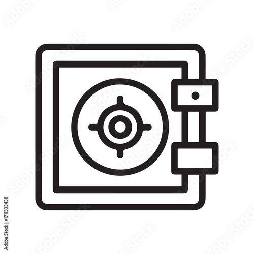 Bank Vault Outline Icon Secure Safe