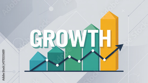 Growth chart business success financial graph increase market diagram investment strategy profit performance data