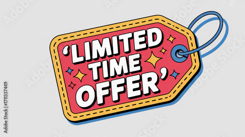 Limited time offer sale promotion discount special deal price tag vector graphic illustration marketing design