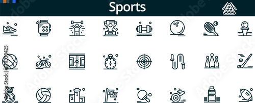Sports Icon Set for Fitness, Athletics, and Activity-Based UI Design