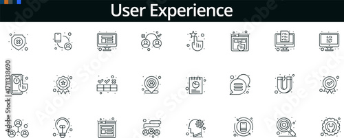 User Experience Icon Set for UX Design, Accessibility, and Interface Interaction