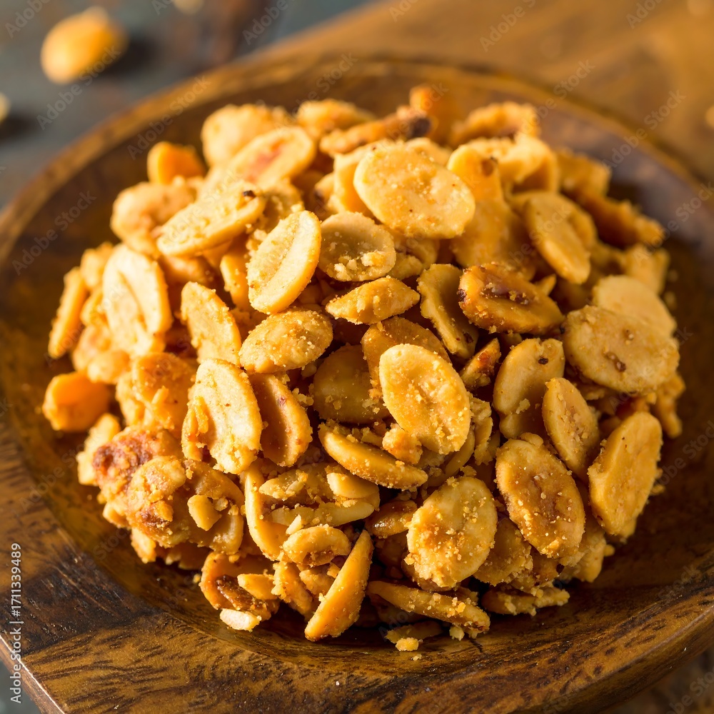 Obraz premium Roasted peanuts on a plate