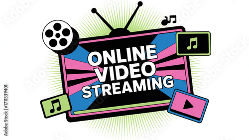 Online video streaming platform for movies and tv shows with music and film reel entertainment content