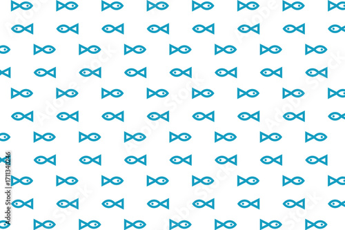 Blue Fish Line Pattern Background