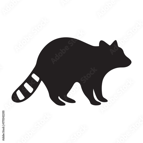 Raccoon Silhouette Animal Wildlife Icon Illustration