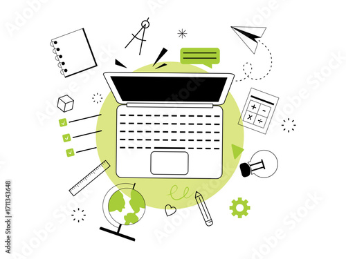 Creative vector Online education and work concept