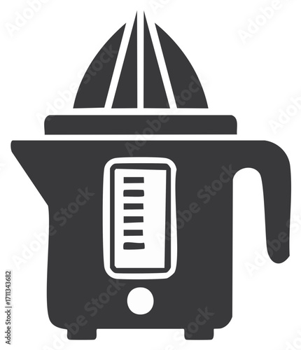 Electric Citrus Juicer Illustration for Fresh Juice Preparation at Home