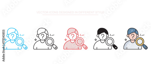 Suspect icon design with white background stock illustration