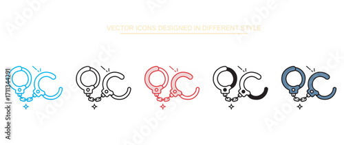 Handcuffs icon design with white background stock illustration