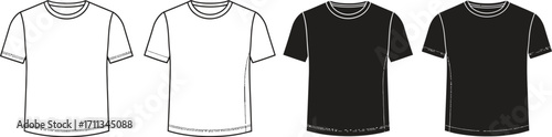 Classic white and black t-shirts displayed side by side for comparison