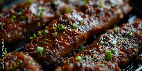 Generative AI Image of Grilled Korean Beef Marinade, Ready to Eat
