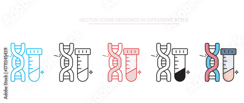 Dna Test icon design with white background stock illustration