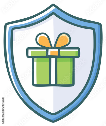 Gift box inside a shield icon representing bonus security and guaranteed protection
