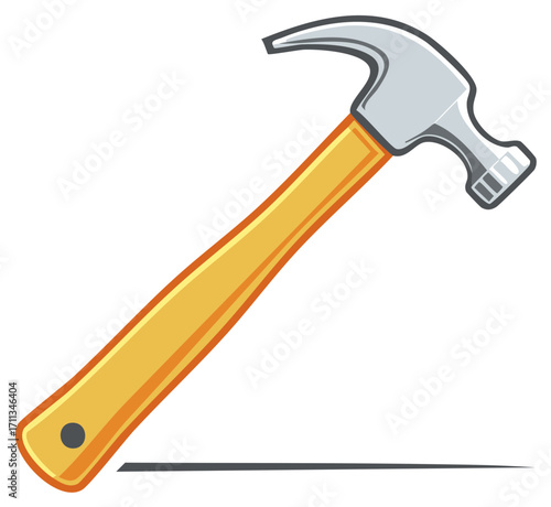Cartoon hammer illustration. Hand tools for construction and repair work.