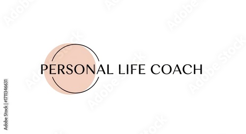 Wallpaper Mural Minimalist Personal Life Coach Logo with Peach Circle on White Background Torontodigital.ca