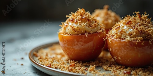 Warm Baked Apples and Rich Cream, Autumnal Treat
