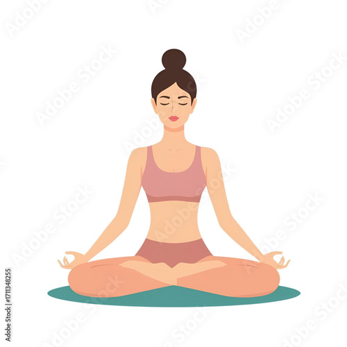 Zenith Woman Practicing Yoga in Lotus Position for Inner Peace and Wellbeing