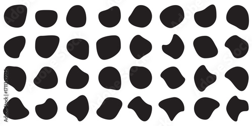 Organic colorful blob shapes. Round abstract organic shape collection. Pebble, drops and stone. Random abstract liquid organic irregular blotch shapes. Different Random circle, decor, wallpaper. EPS10
