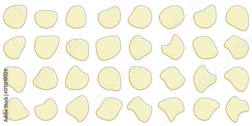 Organic colorful blob shapes. Round abstract organic shape collection. Pebble, drops and stone. Random abstract liquid organic irregular blotch shapes. Different Random circle, decor, wallpaper. EPS10