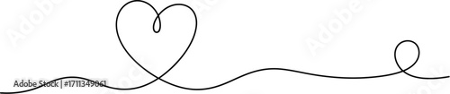 Elegant single line heart illustration symbolizing love and connection
