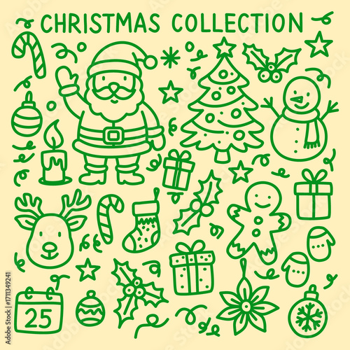 Christmas collection doodle illustration