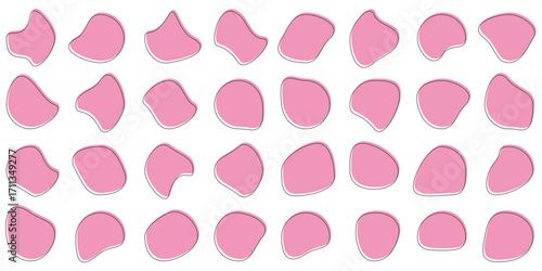 Organic colorful blob shapes. Round abstract organic shape collection. Pebble, drops and stone. Random abstract liquid organic irregular blotch shapes. Different Random circle, decor, wallpaper. EPS10